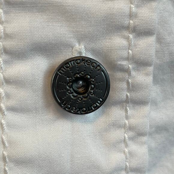 Marrakech Anthropologie Lightweight Cotton Blend Button Front Jacket White Small - Picture 6 of 8